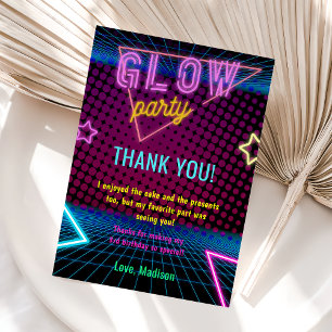 Glow Neon Lights Geburtstagsparty Danke Karte