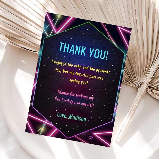 Glow Neon Lights Geburtstagsparty Einladung (Von Creator hochgeladen)