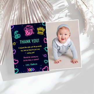 Glow Neon Lights Geburtstagsparty Einladung