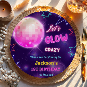Glow Neon Lights Vielen Dank für Ihre Geburtstagsp Pappteller