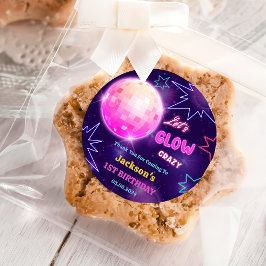 Glow Neon Lights Vielen Dank für Ihre Geburtstagsp Runder Aufkleber