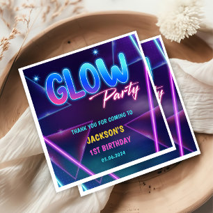 Glow Neon Lights Vielen Dank für Ihre Geburtstagsp Serviette