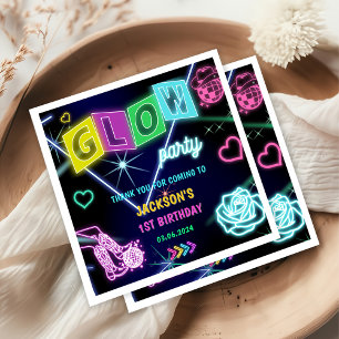 Glow Neon Lights Vielen Dank für Ihre Geburtstagsp Serviette