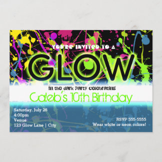 Glow Neon Spritzer Geburtstagsfeier Einladung