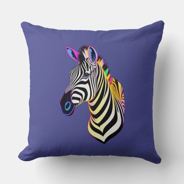 Glow Neon Zebra Kissen (Vorderseite)