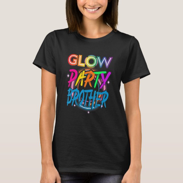 Glow Party Brother Paint Spritzer Effect Glow Pa T-Shirt (Vorderseite)