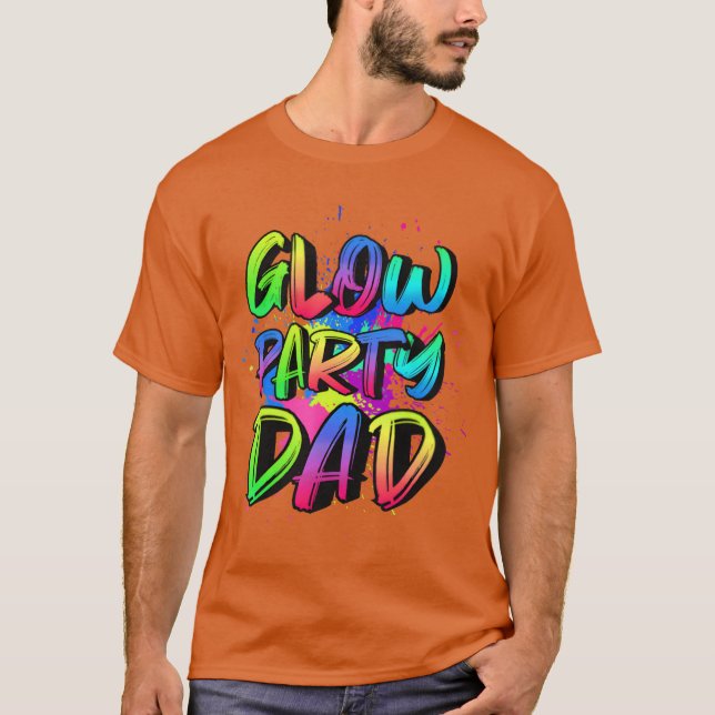 Glow Party Dad Costume 80s Glow Full moon Party fr T-Shirt (Vorderseite)