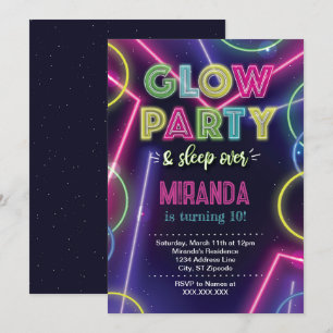 Glow-Party, Glow-in-the-Dark-Party-Einladung Einladung