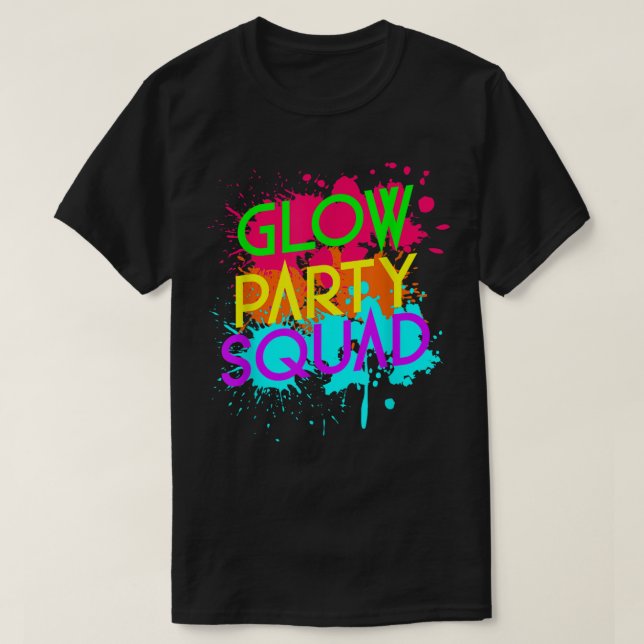 Glow Party Squad Funny Halloween Group T-Shirt (Design vorne)