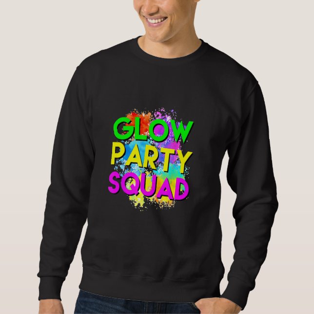 Glow Party Squad Halloween Kostüm Sweatshirt (Vorderseite)