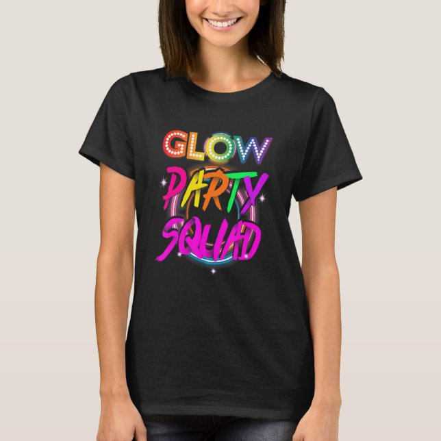 Glow Party Squad Paint Splatter Effect Glow Party T-Shirt (Vorderseite)