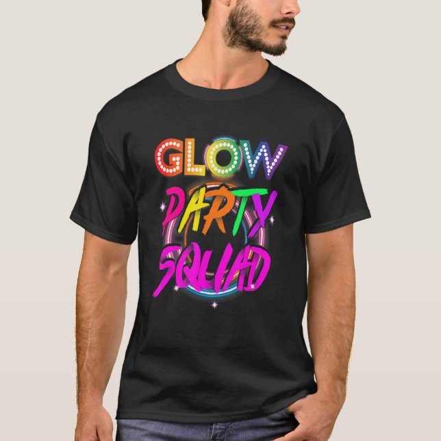 Glow Party Squad Paint Splatter Effect Glow Party T-Shirt (Vorderseite)