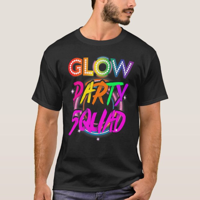 Glow Party Squad Paint Spritzer Effect Glow Party T-Shirt (Vorderseite)