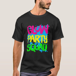 Glow Party Squad Paint Spritzer Effect Glow Party T-Shirt