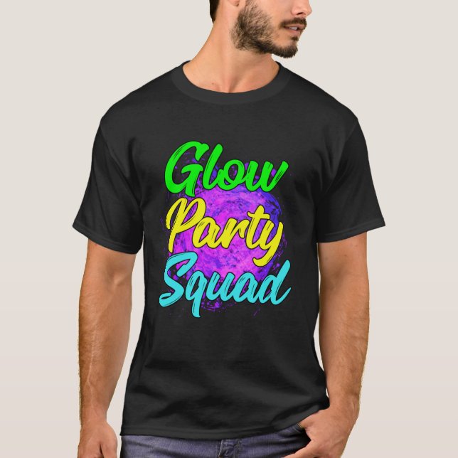 Glow Party Squad Party  Cute Paint Splatter Tee (Vorderseite)