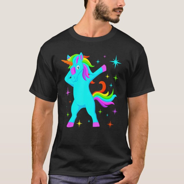 Glow Party Unicorn Squad Neon Lights Party T-Shirt (Vorderseite)