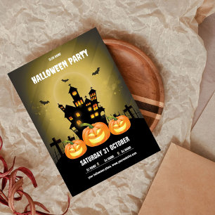 Glow Pumpkin Spuk House Halloween-Party Einladung