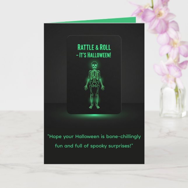 Glow Skeleton Halloween Card Karte (Orchidee)