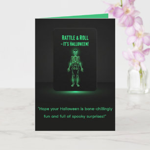 Glow Skeleton Halloween Card Karte