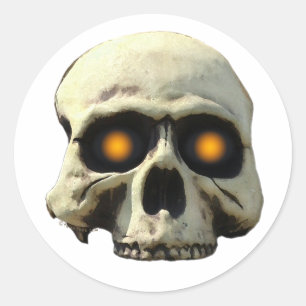 Glow Skull Runder Aufkleber