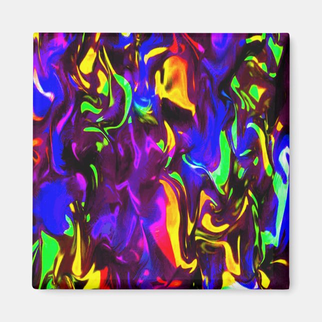 Glow Stick Rave Feuerkleckse Regenbogen Magnet (Vorne)