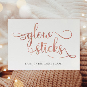 "Glow Sticks" Rose Gold Imitate Folie Hochzeitszei Poster