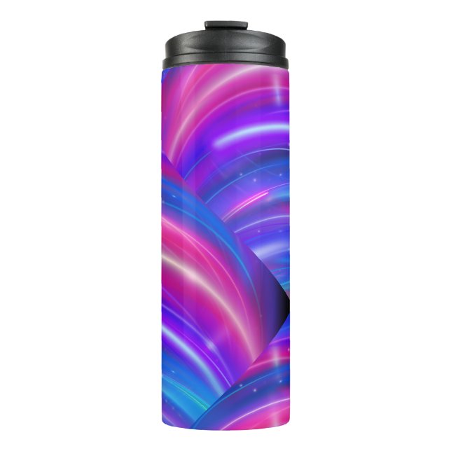 Glow Stripes - Vibrant & Dynamic Thermosbecher (Vorderseite)