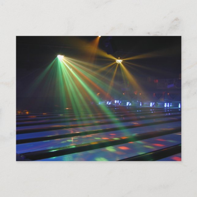 Glow Zone Bowling Postkarte (Vorderseite)
