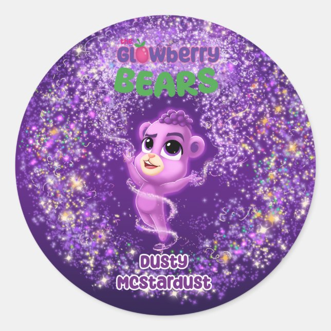 Glowberry Bears Dusty MCstardust Sticker (Vorderseite)