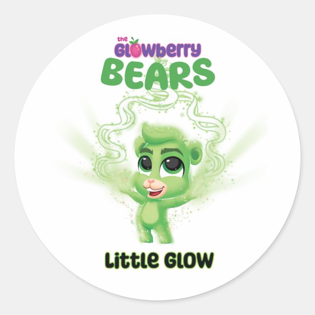 Glowberry Bears DustyLittle Glow Runder Aufkleber (Vorderseite)