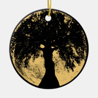 Glowees Mond-Eichen-Göttin Keramikornament