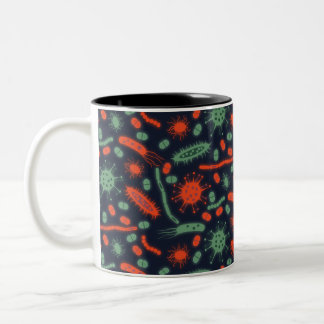 Glowing Bacteria Microorganism green red Zweifarbige Tasse