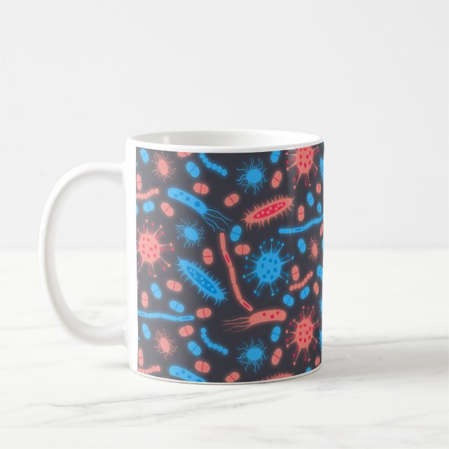 Glowing Bacteria Microorganism pink blue Kaffeetasse (Links)