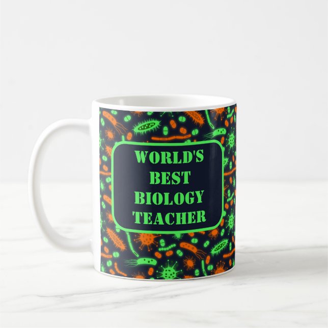 Glowing Bacteria Microorganism toxic orange green Kaffeetasse (Links)