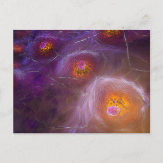Glowing Cellular Network Abstract Art Postkarte