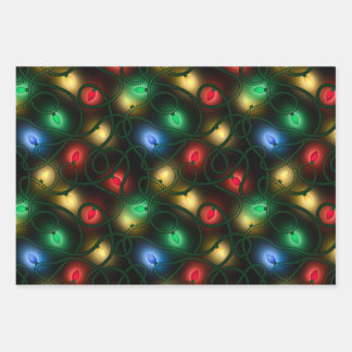 Glowing Christmas Lights Geschenkpapier Set
