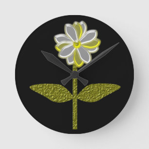 Glowing Daisy Flower Wall Clock Runde Wanduhr
