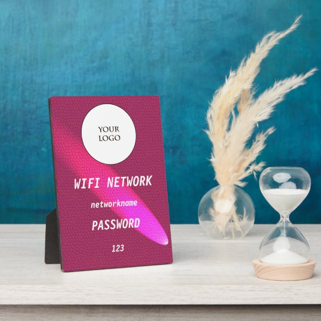 Glowing Deep Pink Leather Share Wifi Network  Fotoplatte (Seite)