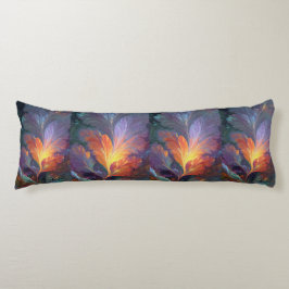 Glowing Fractal Feather Body Pillow – Abstract Art Seitenschläferkissen