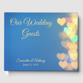 Glowing Hearts Blue & Yellow Gästebuch
