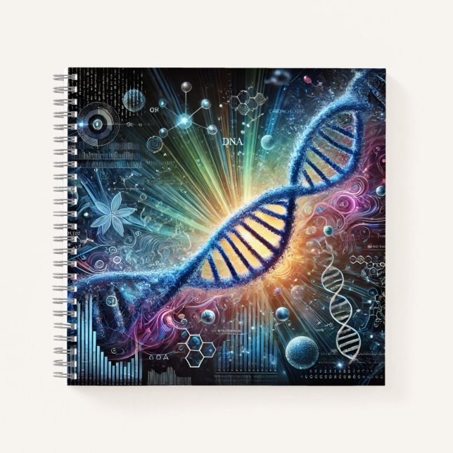 Glowing Helix, Chromosomes & Molecular Biology  Notizbuch (Vorderseite)