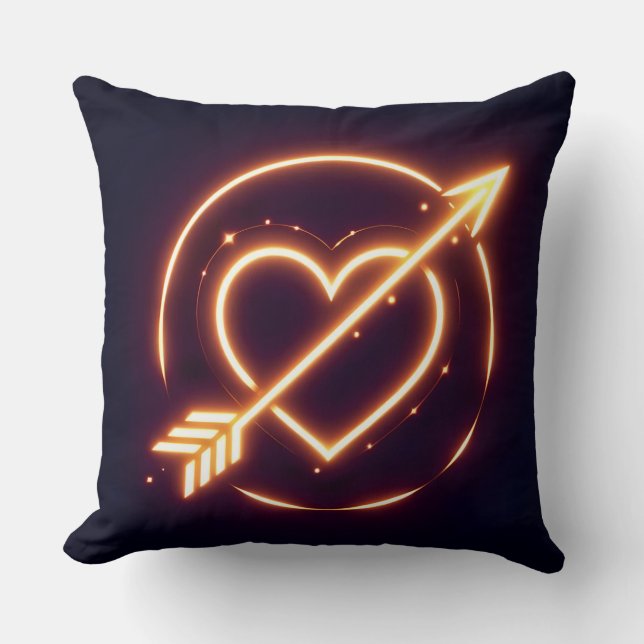 glowing image of a heart with cupid's arrow kissen (Vorderseite)