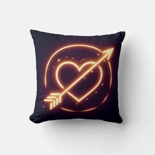 glowing image of a heart with cupid's arrow kissen (Vorderseite)