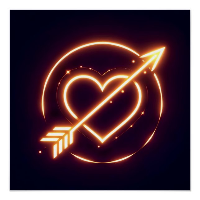 glowing image of a heart with cupid's arrow poster (Vorderseite)