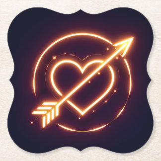 glowing image of a heart with cupid's arrow untersetzer