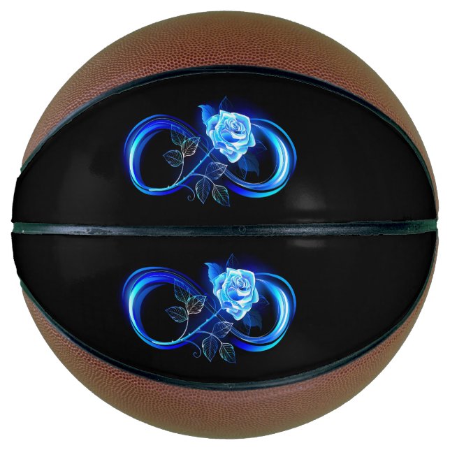 Glowing infinity with blue rose basketball (Vorderseite)