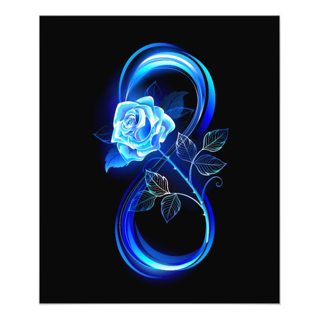 Glowing infinity with blue rose fotodruck (Vorne)