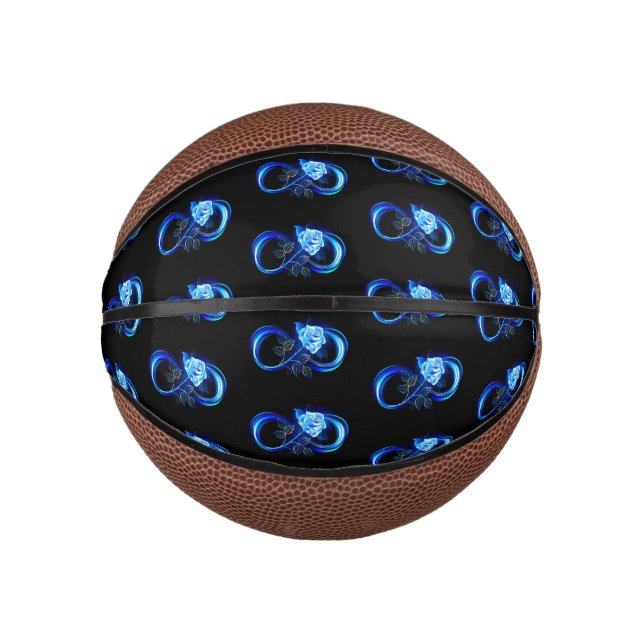 Glowing infinity with blue rose mini basketball (Vorderseite)