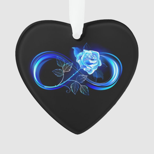 Glowing infinity with blue rose ornament (Vorderseite)