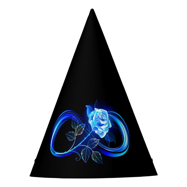 Glowing infinity with blue rose partyhütchen (Vorderseite)